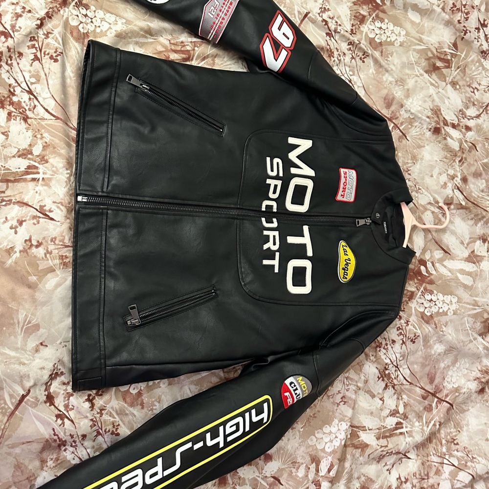 Forever 21 Black Moto Sport Leather Jacket